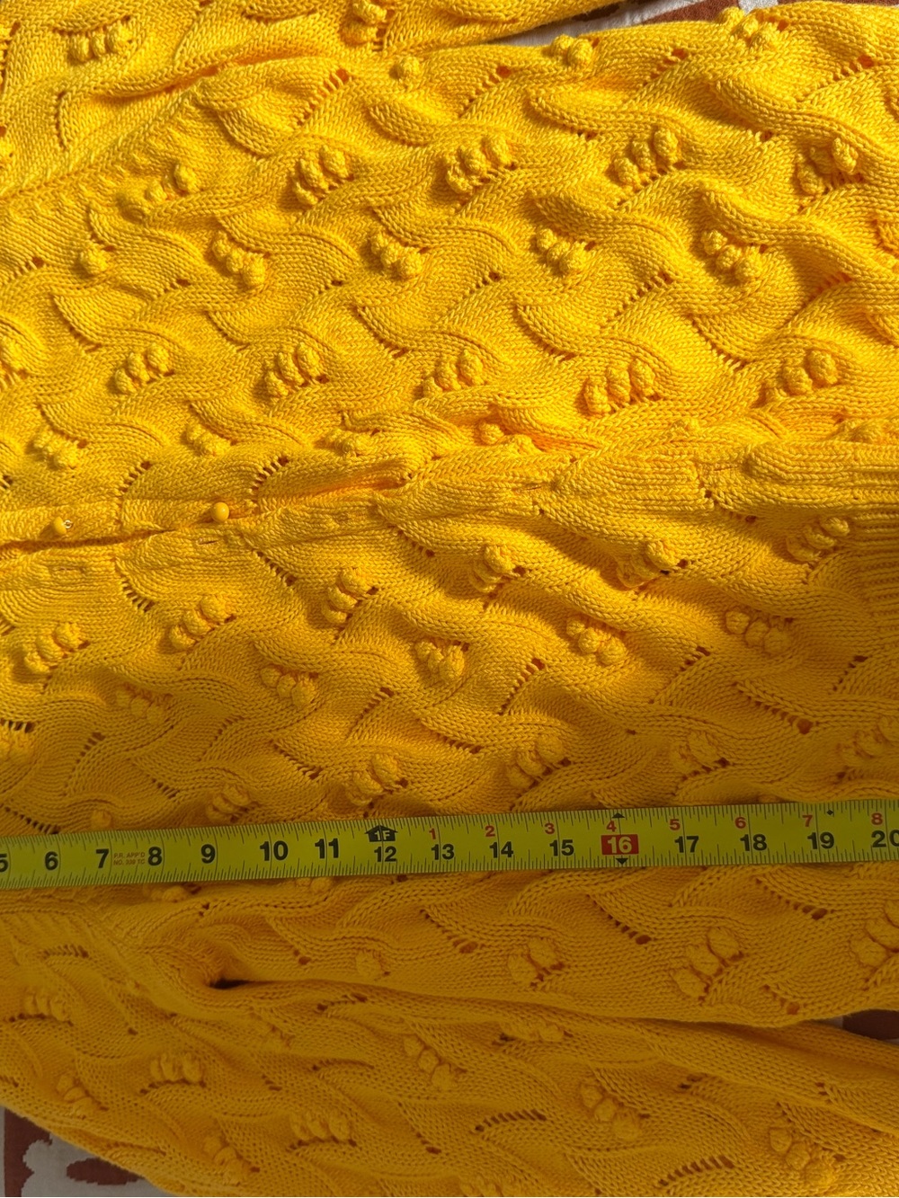 Sézane Bright Yellow Openwork Button-Back Knit Cardigan - Picture 5 of 6